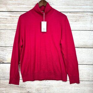 COS Sweater Womens Size L Pink Knit Pullover Turtleneck 100% Wool NWT